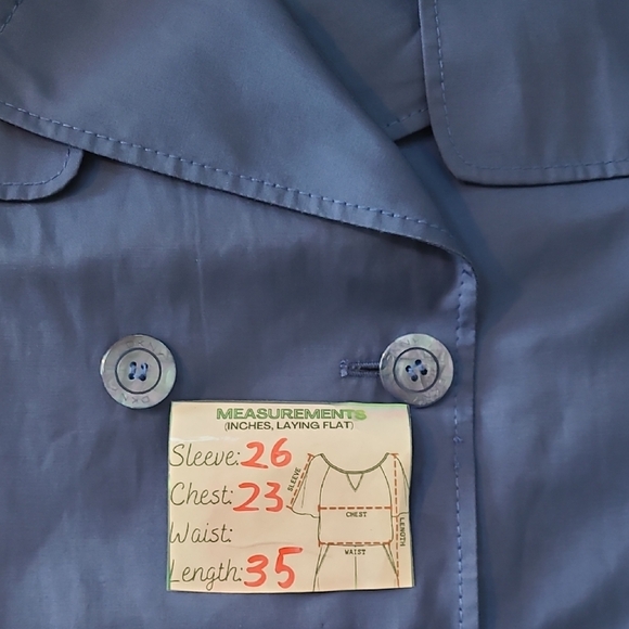 DKNY Royal Blue Trench Coat - Picture 13 of 16